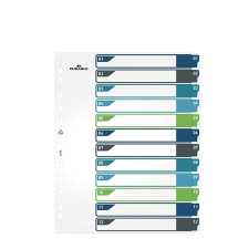 DURABLE Regiszter DURABLE műanyag A/4 maxi 1-12 színes regiszter és tartozékai
