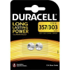 DURACELL 357/303 gombelem, ezüstoxid, 1,55V, 190 mAh, 2 db, Duracell SR44W, SR44, SR1154, V357, D357, 228, J, 280-62, SB-B9, RW42 (DUR013858)