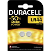 DURACELL LR44 gombelem, alkáli mangán, 1,5V, 105 mAh, 2 db, Duracell AG13, V13GA, G13A, 13GA, PX76A, PX675A, 157, L1154 (DUR504424)