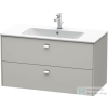 Duravit Brioso mosdó alá építhető 2 fiókos alsószekrény krómozott fogantyúval,1020x479 mm, Concrete Grey Matt Decor BR410301007