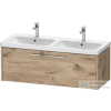 Duravit D-CODE 118,4x46 cm-es 1 fiókos alsószekrény mosdó és csaptelep nélkül, króm fogantyúval, márványos tölgy DC4669010550000