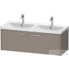 Duravit D-CODE 118,4x46 cm-es 1 fiókos alsószekrény mosdó és csaptelep nélkül, króm fogantyúval, matt bazalt DC4669010430000