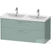 Duravit D-CODE 118,4x46 cm-es 2 fiókos alsószekrény mosdó és csaptelep nélkül, króm fogantyúval, matt fjord zöld DC4674010HG0000