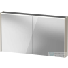 Duravit D-CODE 120x70 cm-es 2 ajtós tükrös szekrény világítással, dugaljjal, matt taupe DC7108091910000