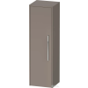 Duravit D-CODE 132x40x36 cm-es 1 ajtós félmagas szekrény króm fogantyúval, balos, matt bazalt DC1338L10430000