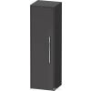 Duravit D-CODE 132x40x36 cm-es 1 ajtós félmagas szekrény króm fogantyúval, balos, matt grafit DC1338L10490000