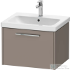 Duravit D-CODE 58,4x46 cm-es 1 fiókos alsószekrény mosdó és csaptelep nélkül, króm fogantyúval, matt bazalt DC4665010430000