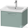 Duravit D-CODE 58,4x46 cm-es 1 fiókos alsószekrény mosdó és csaptelep nélkül, króm fogantyúval, matt fjord zöld DC4665010HG0000