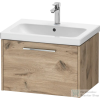 Duravit D-CODE 63,4x46 cm-es 1 fiókos alsószekrény mosdó és csaptelep nélkül, króm fogantyúval, márványos tölgy DC4666010550000