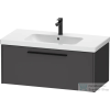 Duravit D-CODE 98,4x46 cm-es 1 fiókos alsószekrény mosdó és csaptelep nélkül, fekete fogantyúval, matt grafit DC46680BD490000