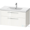 Duravit D-CODE 98,4x46 cm-es 2 fiókos alsószekrény mosdó és csaptelep nélkül, króm fogantyúval, fényes fehér DC4673010220000