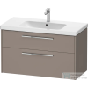 Duravit D-CODE 98,4x46 cm-es 2 fiókos alsószekrény mosdó és csaptelep nélkül, króm fogantyúval, matt bazalt DC4673010430000
