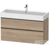 Duravit D-NEO 118,4x44,2 cm-es, 2 fiókos alsószekrény fekete színű fogantyúval, mosdó és csaptelep nélkül, márványos tölgy DE43750BD550000