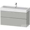 Duravit D-NEO 118,4x44,2 cm-es, 2 fiókos alsószekrény króm színű fogantyúval, mosdó és csaptelep nélkül, matt betonszürke DE4375010070000