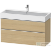 Duravit D-NEO 118,4x44,2 cm-es, 2 fiókos alsószekrény króm színű fogantyúval, mosdó és csaptelep nélkül, natúr tölgy DE4375010300000