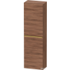 Duravit D-NEO 132x40x24 cm-es 1 ajtós félmagas szekrény arany színű fogantyúval, balos, matt dió DE1318L34790000