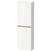 Duravit D-NEO 132x40x24 cm-es, 1 ajtós félmagas szekrény bronz színű fogantyúval, jobbos, fényes fehér DE1318R04220000