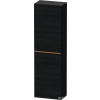 Duravit D-NEO 132x40x24 cm-es 1 ajtós félmagas szekrény csiszolt bronz színű fogantyúval, balos, matt fekete tölgy DE1318L04160000