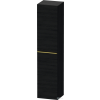Duravit D-NEO 176x40x36 cm-es 1 ajtós magas szekrény arany színű fogantyúval, balos, matt fekete tölgy DE1328L34160000
