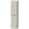 Duravit D-NEO 176x40x36 cm-es 1 ajtós magas szekrény csiszolt bronz színű fogantyúval, balos, matt taupe DE1328L04910000