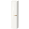 Duravit D-NEO 176x40x36 cm-es 1 ajtós magas szekrény csiszolt bronz színű fogantyúval, jobbos, fényes fehér DE1328R04220000
