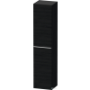 Duravit D-NEO 176x40x36 cm-es 1 ajtós magas szekrény króm színű fogantyúval, jobbos, matt fekete tölgy DE1328R10160000