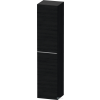 Duravit D-NEO 176x40x36 cm-es 1 ajtós magas szekrény rozsdamentes acél hatású fogantyúval, balos, matt fekete tölgy DE1328L70160000