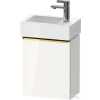 Duravit D-NEO 36,4x22,2 cm-es, 1 ajtós fali szekrény polírozott arany színű fogantyúval 072438 mosdóhoz, jobbos, fényes fehér DE4218R34220000