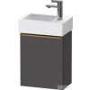 Duravit D-NEO 36,4x22,2 cm-es, 1 ajtós fali szekrény szálcsiszolt bronz fogantyúval 072438 mosdóhoz, balos, matt grafit DE4218L04490000