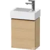 Duravit D-NEO 36,4x22,2 cm-es, 1 ajtós fali szekrény szálcsiszolt bronz fogantyúval 072438 mosdóhoz, jobbos, natúr tölgy DE4218R04300000