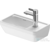 Duravit D-NEO 40x22 cm-es túlfolyó nélküli kézmosó jobb oldlai csaplyukkal,rögzítőkészlettel,fehér 0739400041