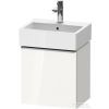 Duravit D-NEO 43,4x32,2 cm-es, 1 ajtós alsószekrény rozsdamentes acél hatású fogantyúval, mosdó és csaptelep nélkül, balos, fényes fehér DE4217L70220000