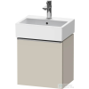 Duravit D-NEO 43,4x32,2 cm-es, 1 ajtós alsószekrény rozsdamentes acél hatású fogantyúval, mosdó és csaptelep nélkül, balos, matt taupe DE4217L70910000