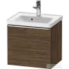 Duravit D-NEO 48,4x37,2 cm-es, 1 fiókos fali szekrény, króm fogantyúval, 074250XXX mosdóhoz, matt sötét dió DE4248010210000