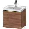 Duravit D-NEO 48,4x37,2 cm-es, 1 fiókos fali szekrény, polírozott arany színű fogantyúval, 074250XXX mosdóhoz, matt dió DE4248034790000