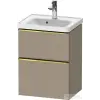 Duravit D-NEO 48,4x37,2 cm-es, 2 fiókos fali szekrény polírozott arany színű fogantyúval 074250XXX mosdóhoz, matt len DE4350034750000