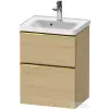 Duravit D-NEO 48,4x37,2 cm-es, 2 fiókos fali szekrény polírozott arany színű fogantyúval 074250XXX mosdóhoz, natúr tölgy DE4350034300000