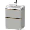 Duravit D-NEO 48,4x37,2 cm-es, 2 fiókos fali szekrény szálcsiszolt bronz fogantyúval 074250XXX mosdóhoz, matt betonszürke DE4350004070000