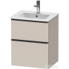 Duravit D-NEO 510x402 mm-es 2 fiókos függesztett szekrény 233653XXX mosdóhoz,Taupe Matt Decor DE436009191