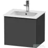 Duravit D-NEO 51x40,2 cm-es, 1 fiókos fali szekrény, fekete fogantyúval, 233653XXX mosdóhoz, matt grafit DE42600BD490000