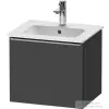Duravit D-NEO 51x40,2 cm-es, 1 fiókos fali szekrény, rozsdamentes acél színű fogantyúval, 233653XXX mosdóhoz, matt grafit DE4260070490000