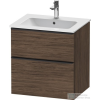 Duravit D-NEO 610x462 mm-es 2 fiókos függesztett szekrény 233663XXX mosdóhoz,Walnut Dark Decor DE436102121