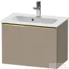 Duravit D-NEO 61x37,2 cm-es, 1 fiókos fali szekrény polírozott arany színű fogantyúval 234263XXX mosdóhoz, matt len DE4268034750000