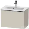 Duravit D-NEO 61x37,2 cm-es, 1 fiókos fali szekrény rozsdamentes acél színű fogantyúval 234263XXX mosdóhoz, matt taupe DE4268070910000