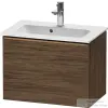 Duravit D-NEO 61x37,2 cm-es, 1 fiókos fali szekrény szálcsiszolt bronz fogantyúval 234263XXX mosdóhoz, matt sötét dió DE4268004210000