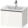 Duravit D-NEO 61x46,2 cm-es, 1 fiókos függesztett szekrény fekete fogantyúval, 233663XXX mosdóhoz, fényes fehér DE42610BD220000