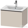 Duravit D-NEO 61x46,2 cm-es, 1 fiókos függesztett szekrény fekete fogantyúval, 233663XXX mosdóhoz, matt taupe DE42610BD910000