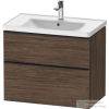 Duravit D-NEO 634x452 mm-es 2 fiókos függesztett szekrény 236780XXX mosdóhoz,Walnut Dark Decor DE435502121