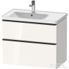 Duravit D-NEO 784x452 mm-es 2 fiókos függesztett szekrény 236980XXX mosdóhoz,White High Gloss Decor DE435702222