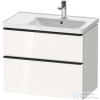 Duravit D-NEO 784x452 mm-es 2 fiókos függesztett szekrény 237080XXX mosdóhoz,White High Gloss Decor DE435802222